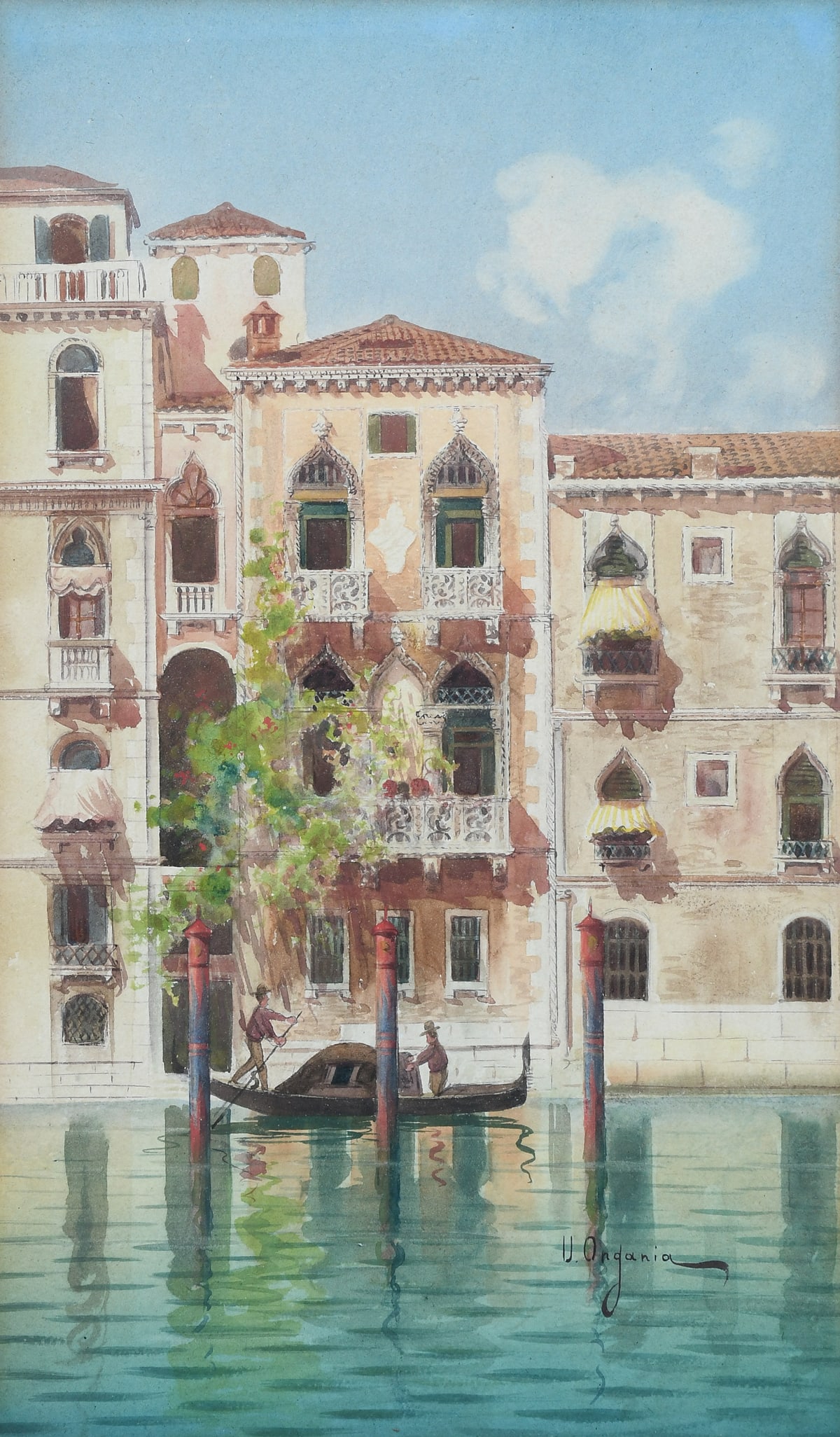 UMBERTO ONGANIA VENICE CANAL PAINTING (1 of 4)