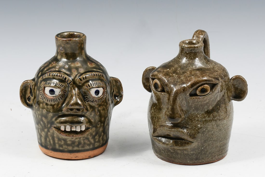2 PC. ANITA MEADERS MINIATURE FACE JUGS (1 of 4)