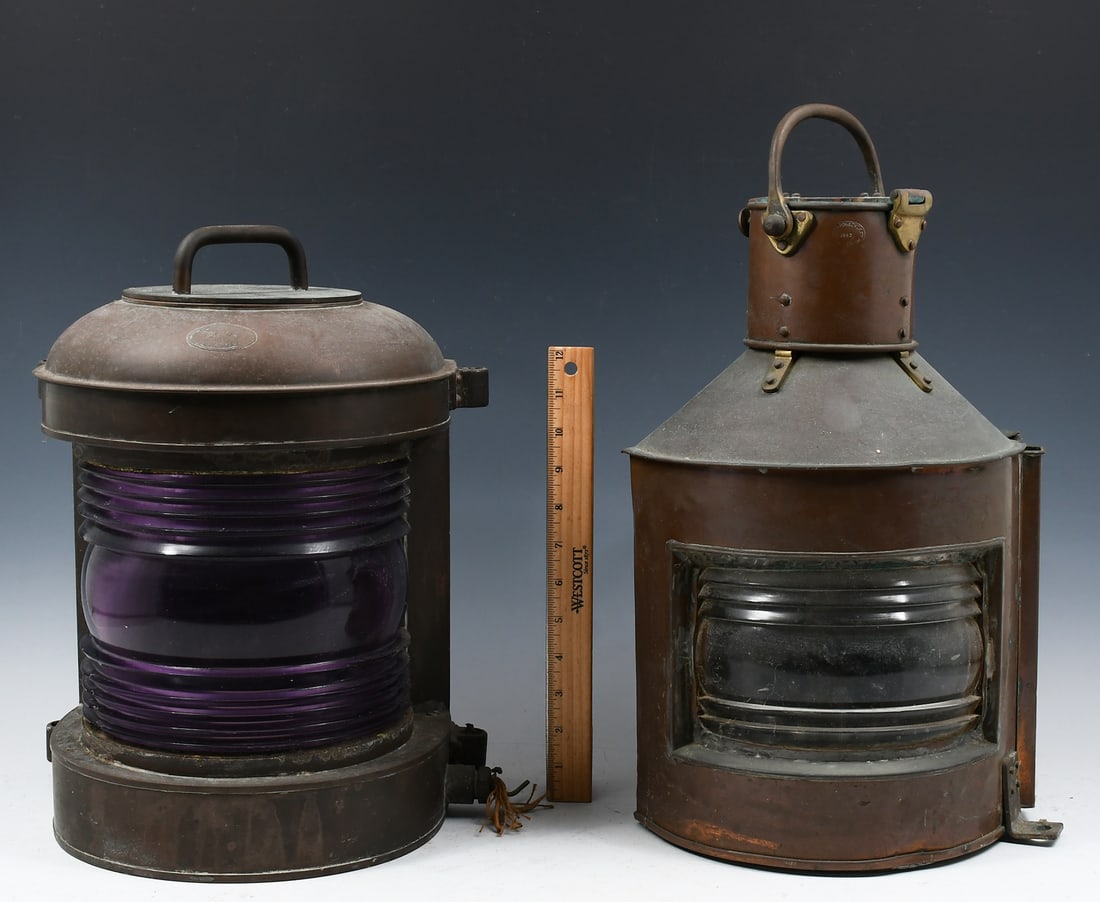 2 PC. PERKINS AND ALDERSON & GYDE SHIP'S LANTERNS (1 of 5)