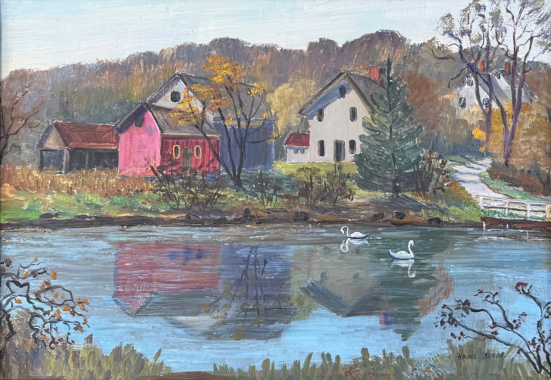 RACHEL BEEBE RURAL SCENE LAKE W/ SWANS (1 of 5)