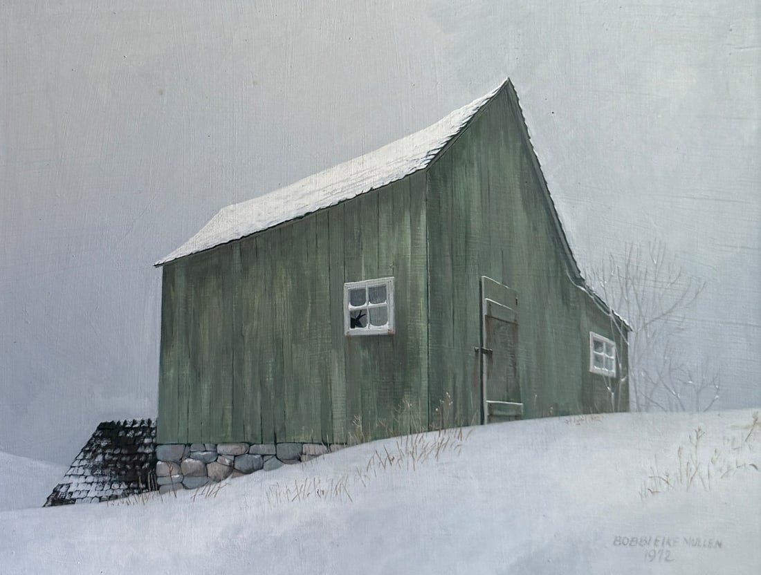 BOBBI EIKE MULLEN BARN IN A SNOWY LANDSCAPE PAINTING (1 of 3)