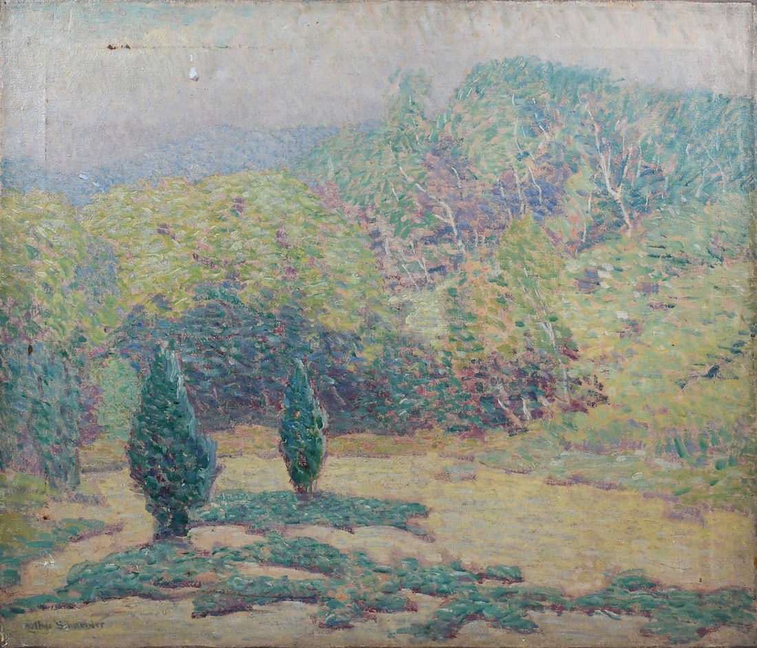 ARHTUR SCHNEIDER PASTORAL LANDSCAPE PAINTING (1 of 4)