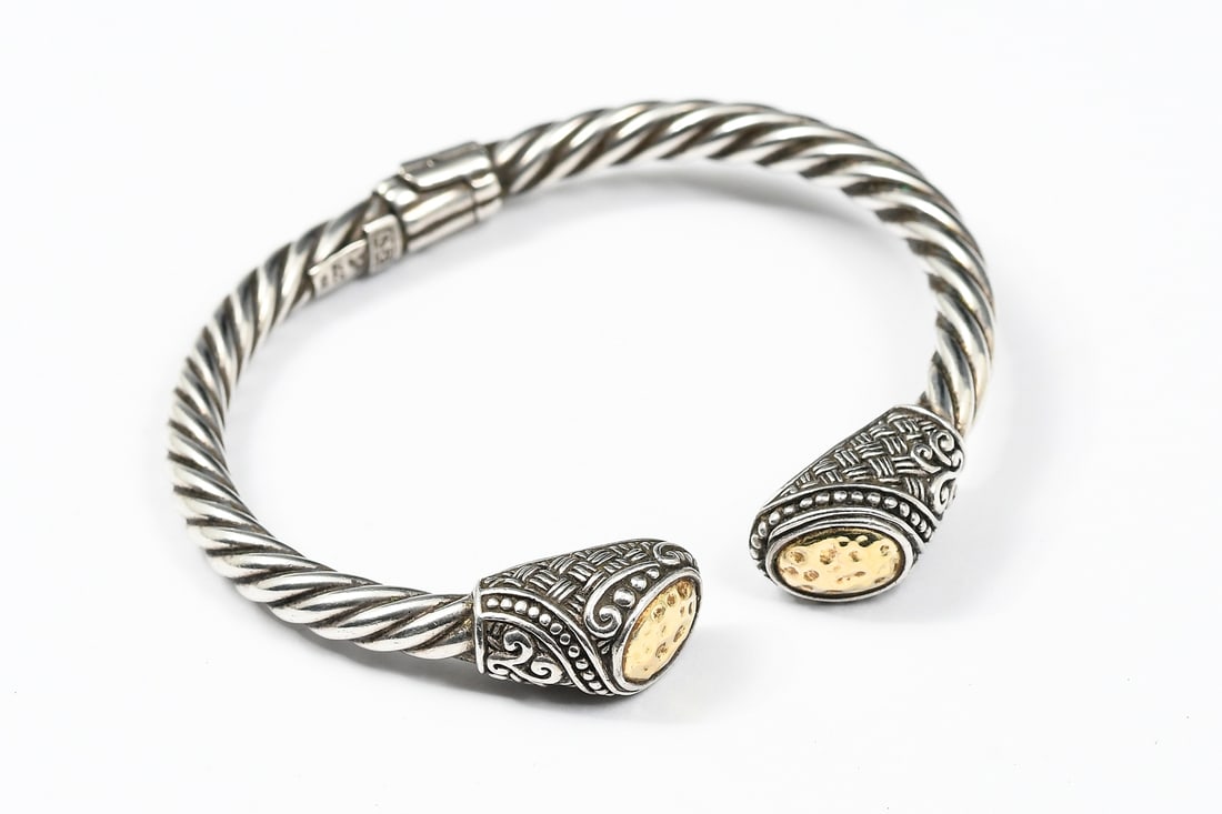 SAMUEL BENHAM STERLING & 18K CUFF (1 of 4)