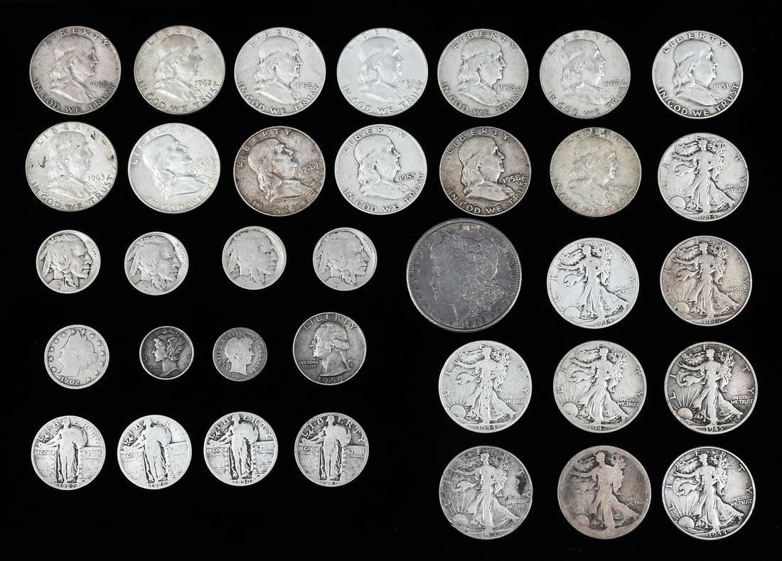 34 PC. AMERICAN U.S. MINT SILVER COINS (1 of 6)
