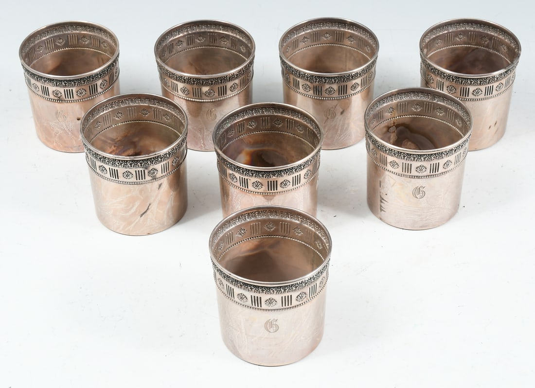 8 PC. RETICULATED STERLING GLASS SLEEVES (1 of 4)