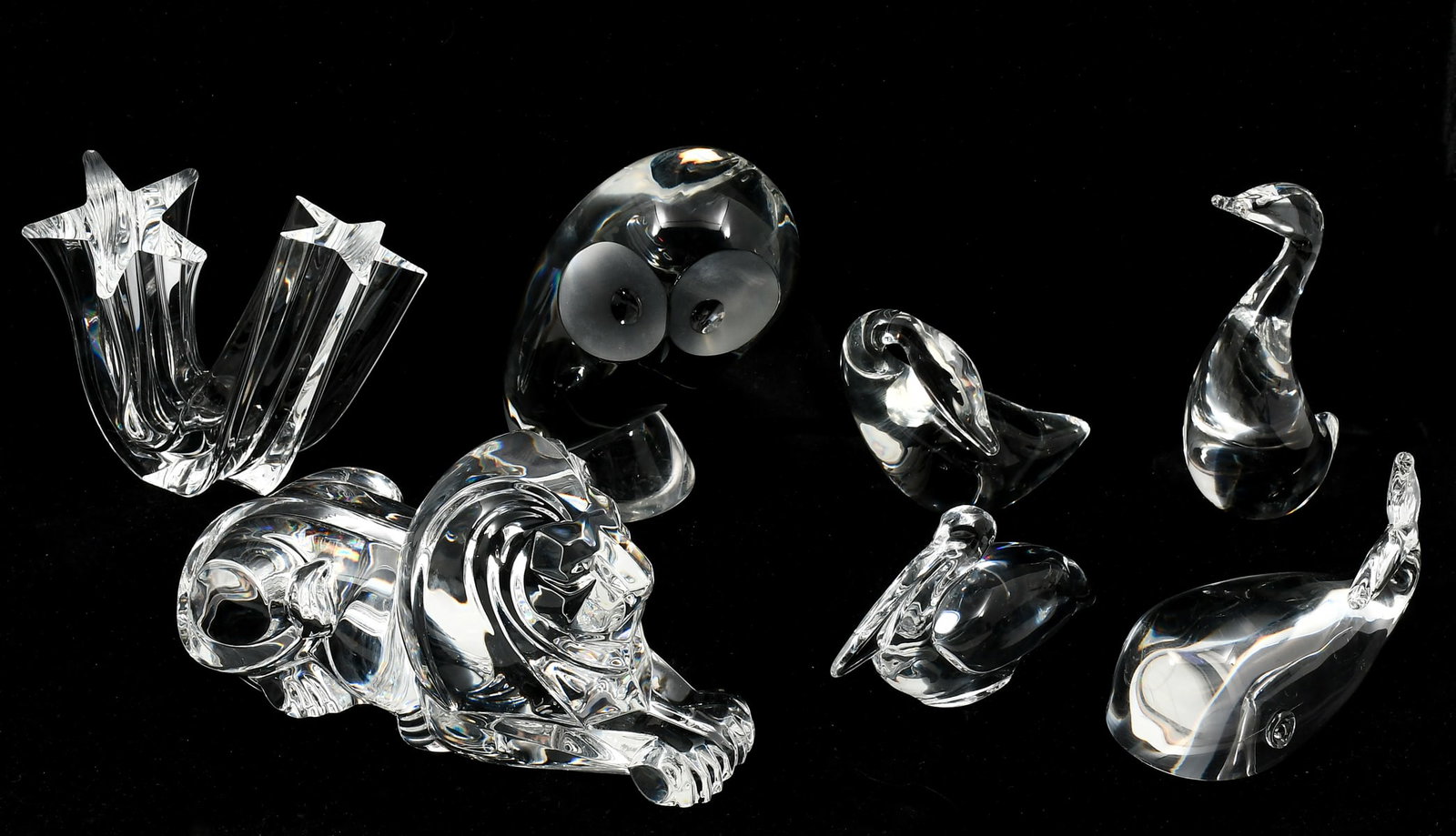 7 PC. STEUBEN & BACCARAT CRYSTAL FIGURINES (1 of 7)