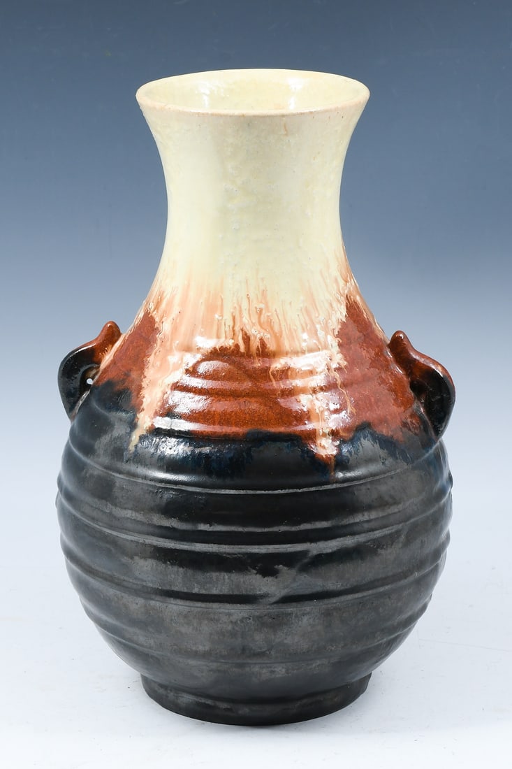 FULPER POTTERY CAT'S EYE STONEWARE VASE (1 of 4)