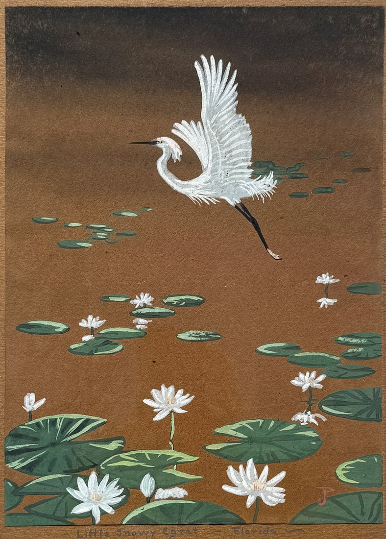 JOY POSTLE WHITE EGRET GOUACHE (1 of 1)