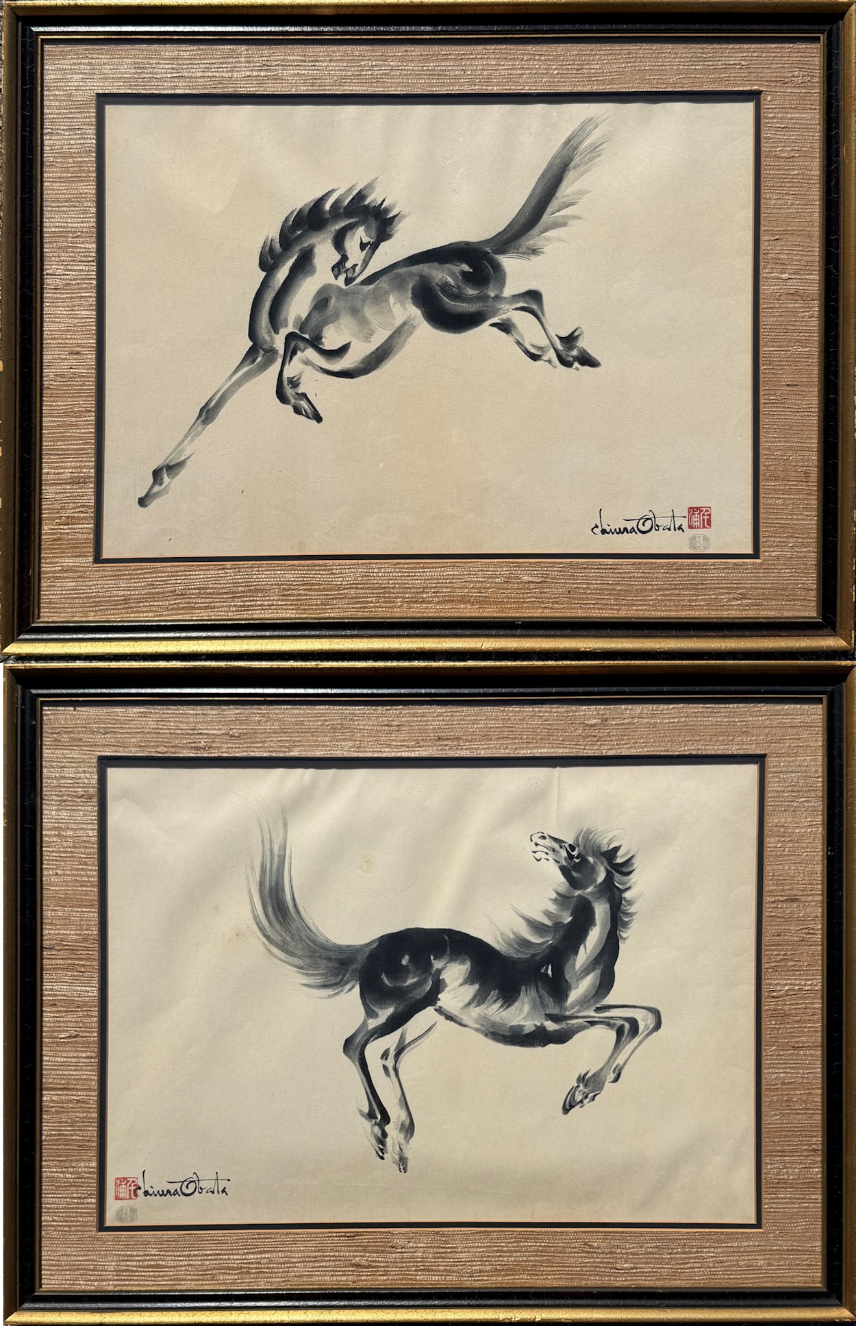 PR. CHIURA OBATA WILD HORSE WOODBLOCK PRINTS (1 of 3)