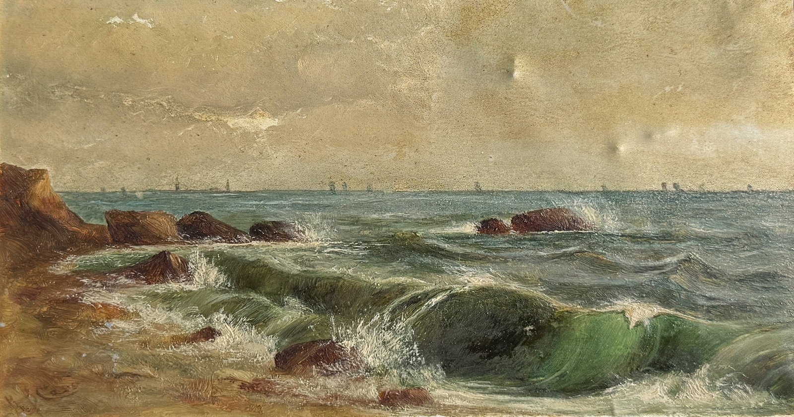 BLACK ROCKS MASSACHUSETTS COASTAL PAINTING (1 of 4)