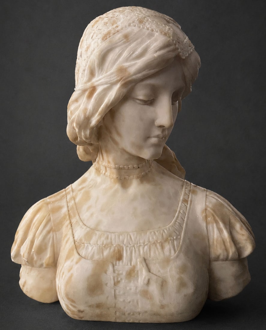 FIASCHI ALABASTER BUST OF A MAIDEN (1 of 2)