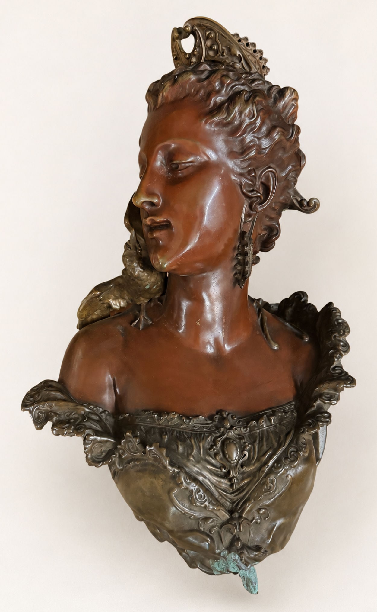 EMILE HEBERT BRONZE BUST OF A WOMAN (1 of 1)