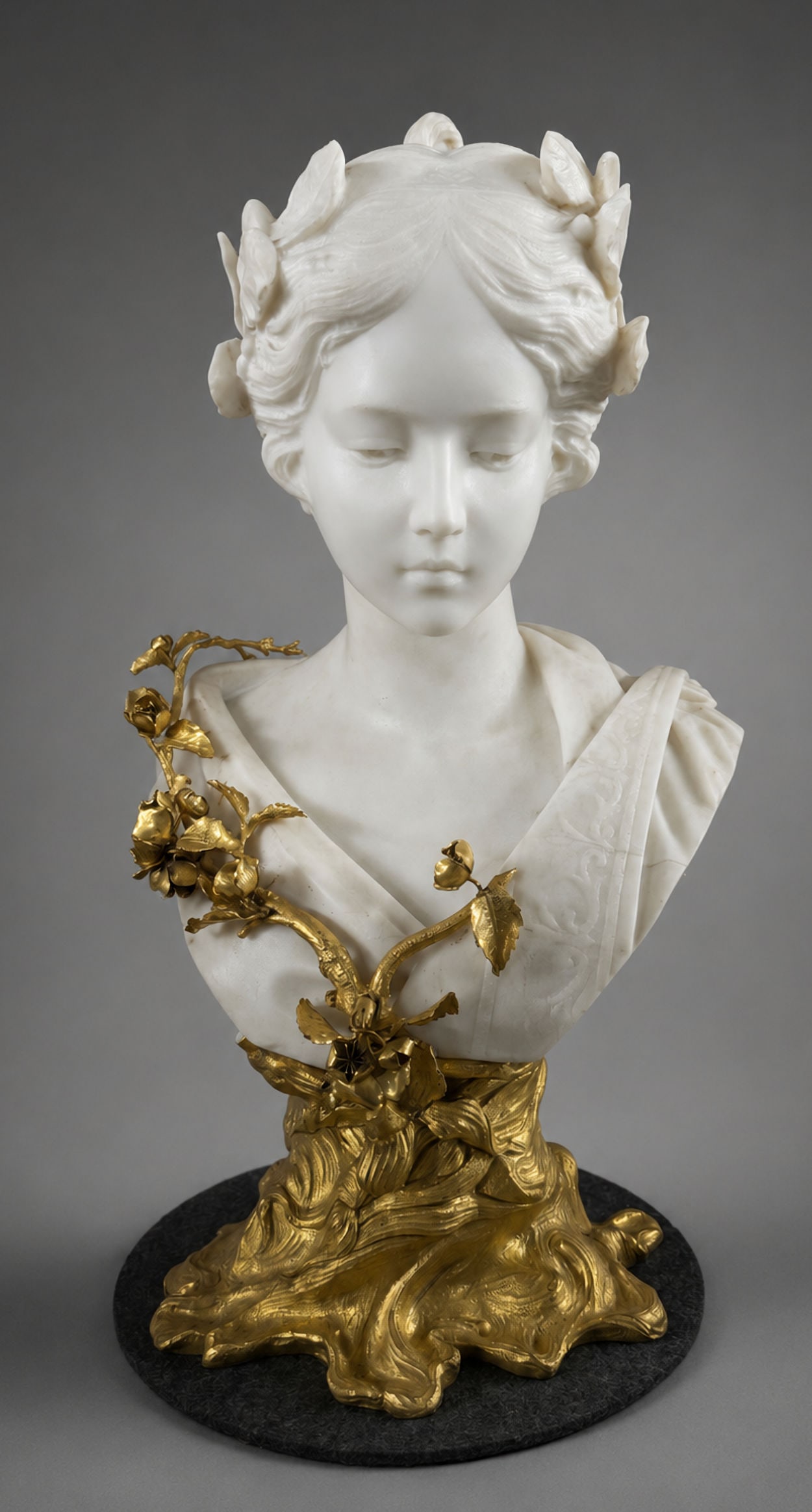 MARBLE GILT BRONZE BUST OF DIANA (1 of 1)