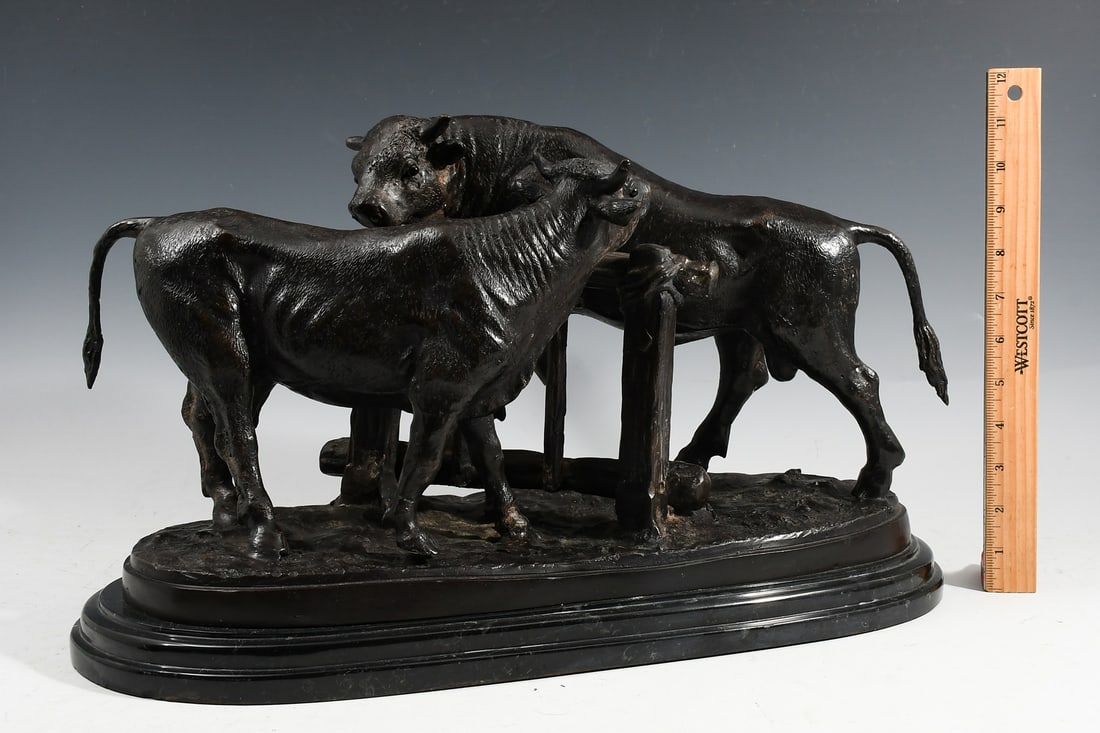BRONZE BULL & COW AFTER MENE (1 of 4)