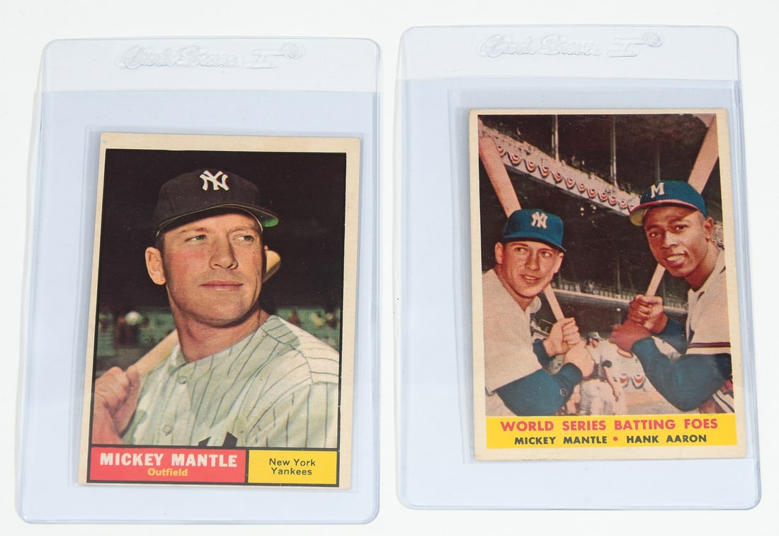 2PC. MICKEY MANTLE BASEBALL CARD LOT (1 of 1)