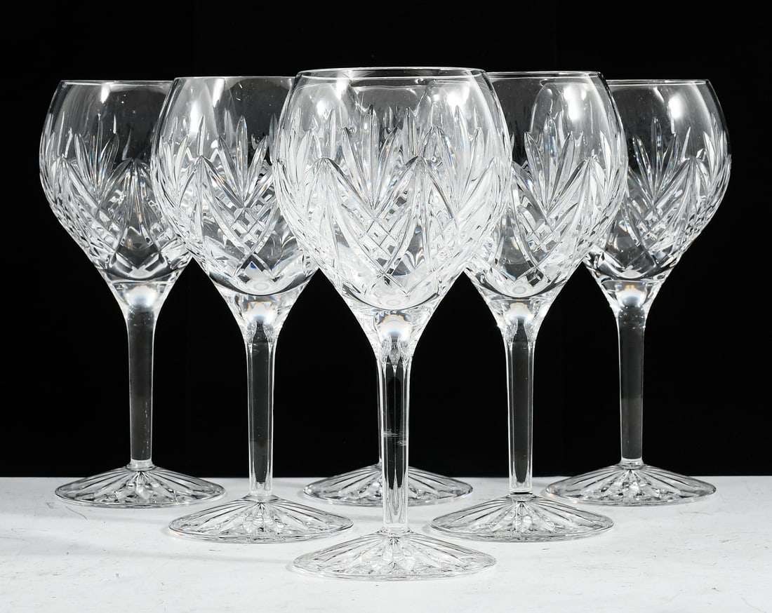 6 PC. WATERFORD CRYSTAL LUDLOW WINE HOCK GLASSES (1 of 4)