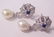 1026: PEARL, SAPPHIRE & DIAMOND EARRINGS