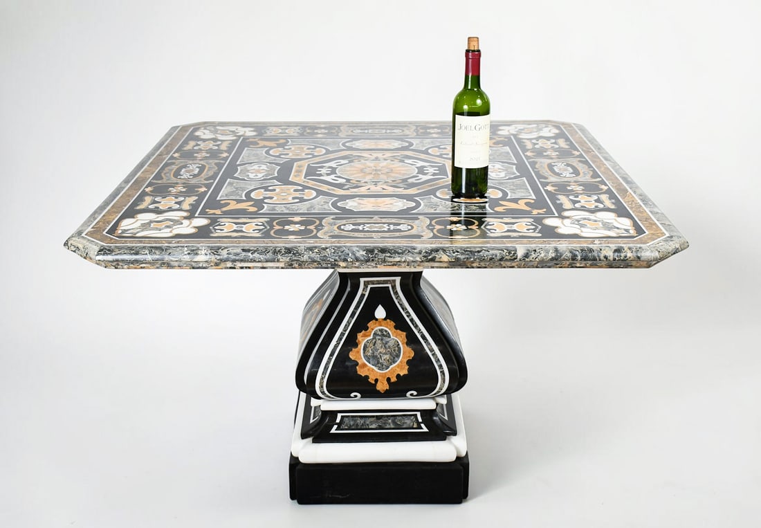 ITALIAN PIETRA DURA MARBLE INLAID CENTER TABLE (1 of 8)