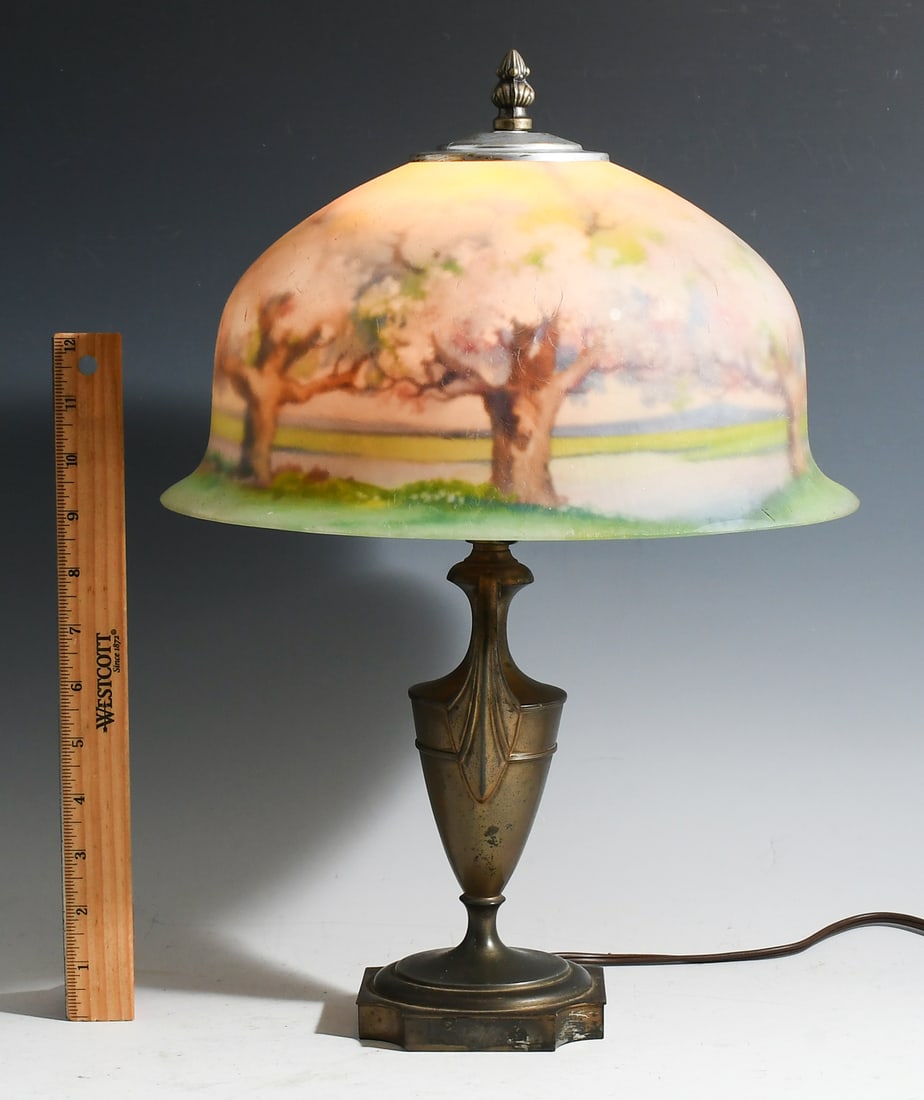 PAIRPOINT REVERSE PAINTED LANDSCAPE TABLE LAMP (1 of 7)