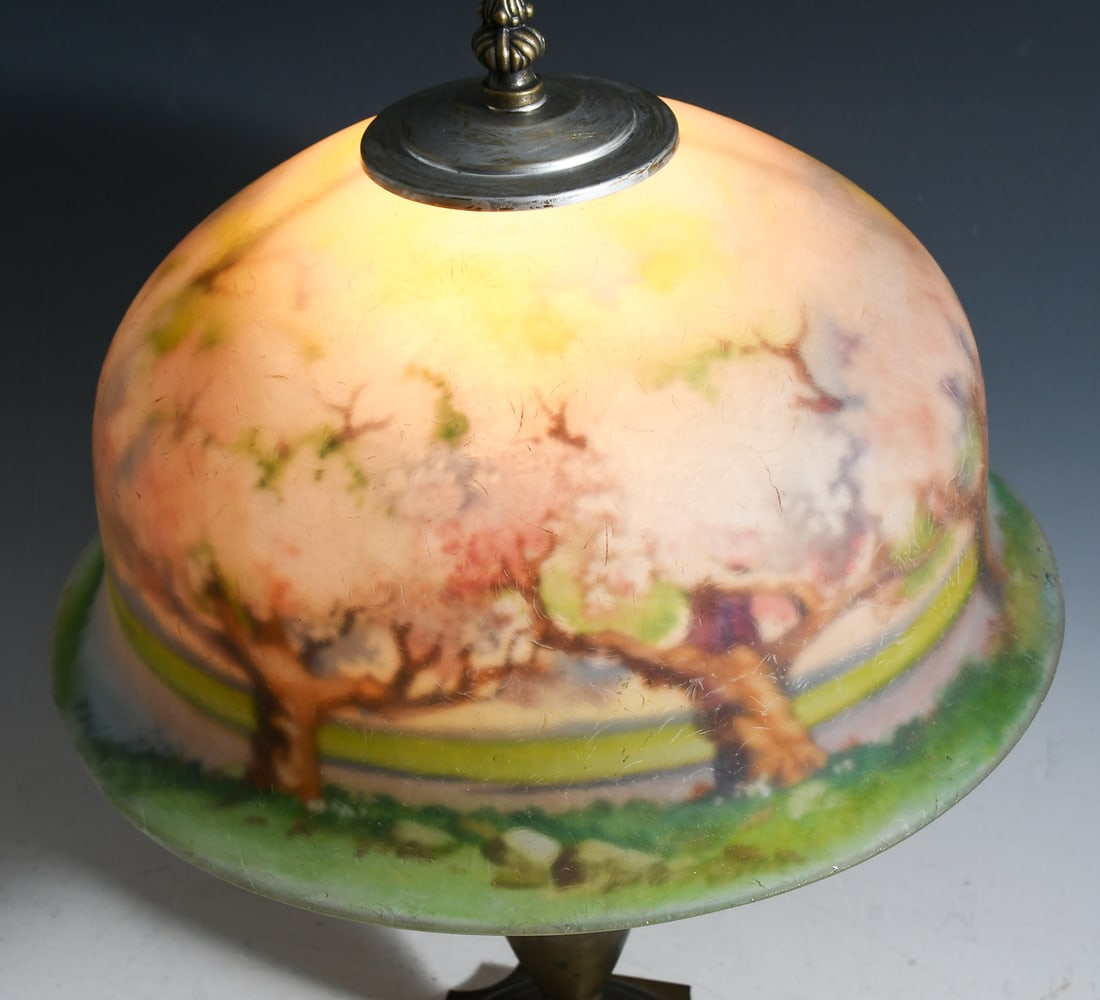 PAIRPOINT REVERSE PAINTED LANDSCAPE TABLE LAMP - 3