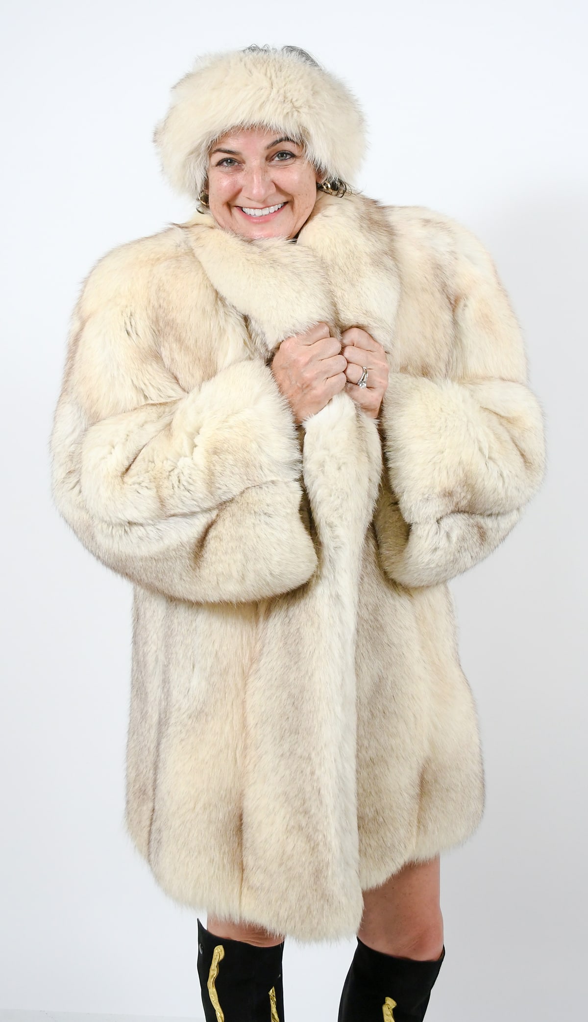 SILVER FOX COAT WITH HEADBAND (1 of 4)