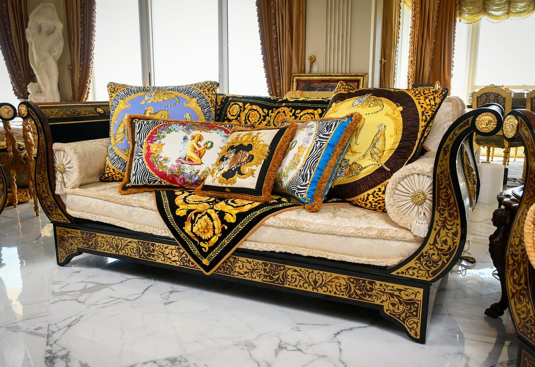 INLAID VERSACE MEDUSA SOFA (1 of 10)