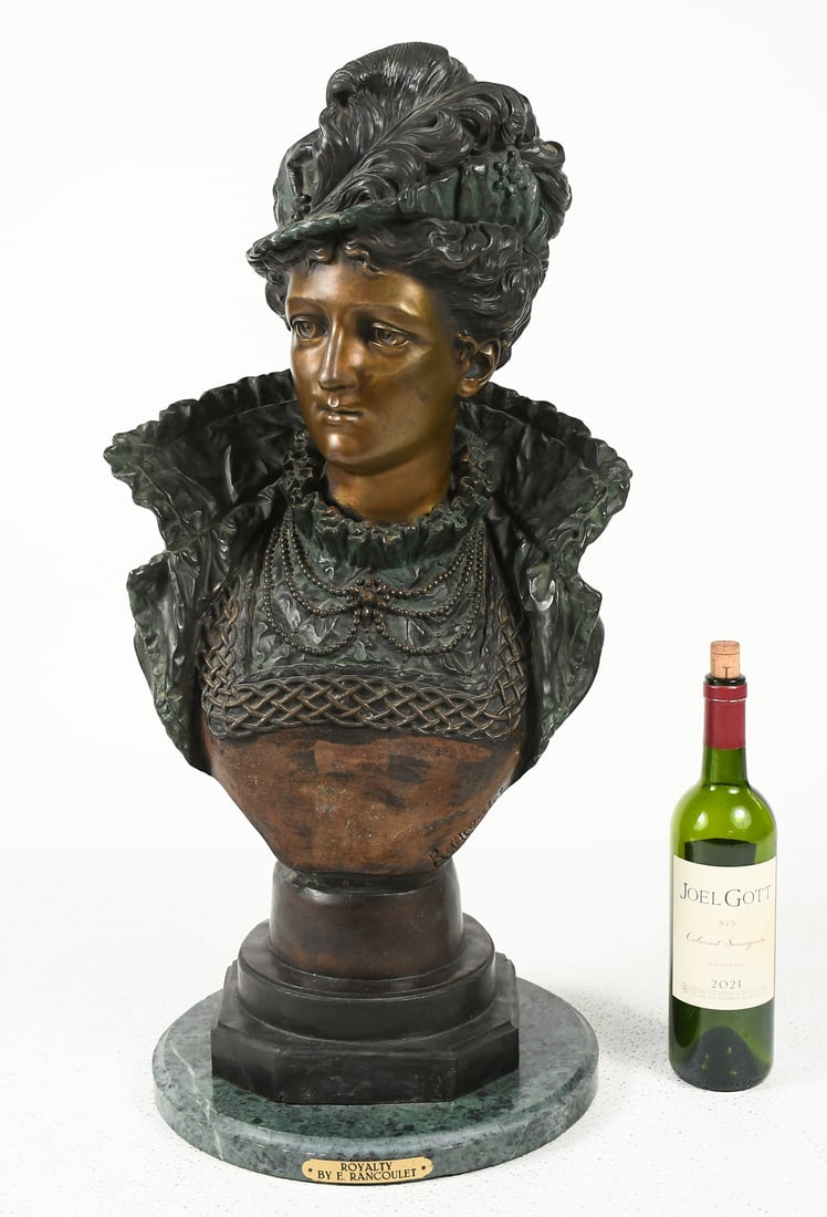 "ROYALTY" BRONZE BUST SCULPTURE AFTER RANCOULET (1 of 6)