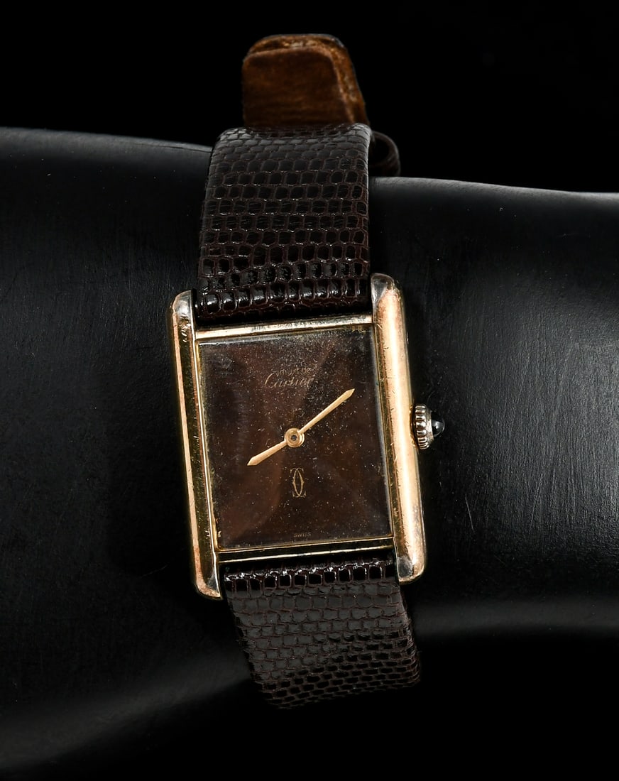 CARTIER VERMEIL LADIES TANK WATCH (1 of 6)