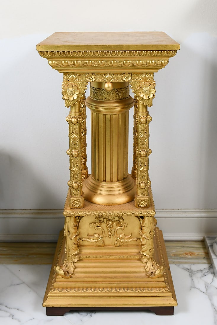 LATE 19TH-CENTURY FRENCH GILTWOOD PEDESTAL (1 of 5)