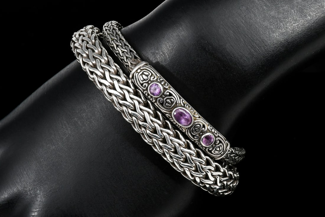2 STERLING BRACELETS IN THE STYLE OF JOHN HARDY (1 of 4)