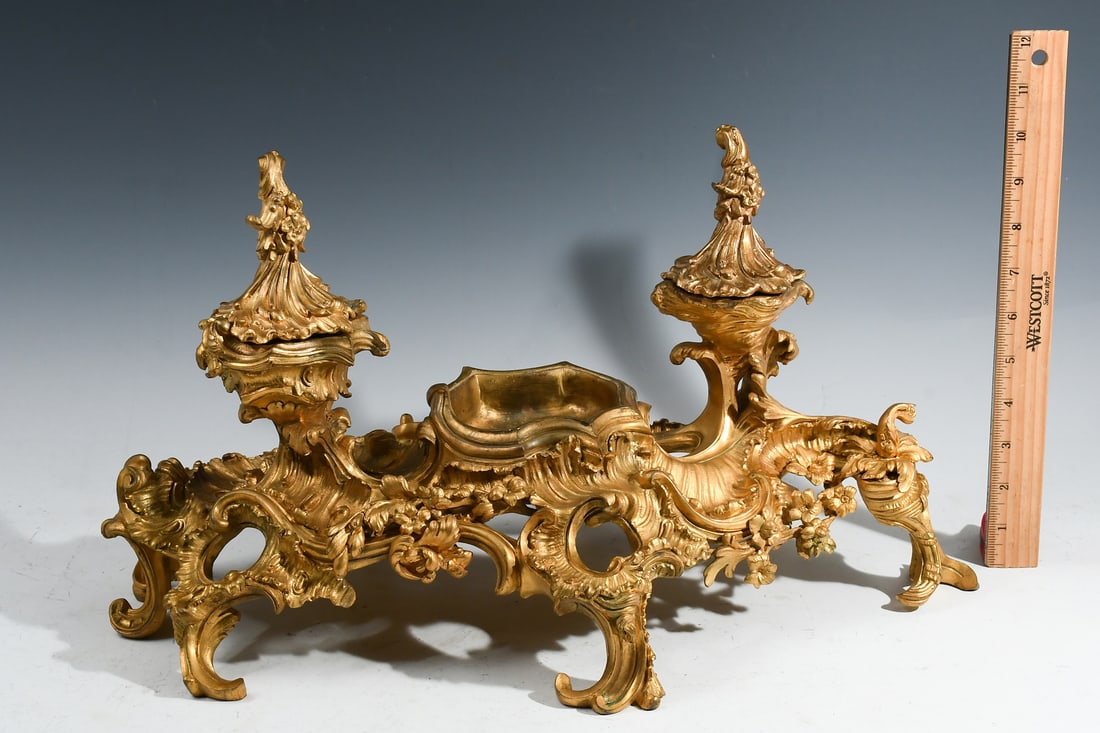 FRENCH LOUIS XV STYLE GILT BRONZE INKSTAND (1 of 6)