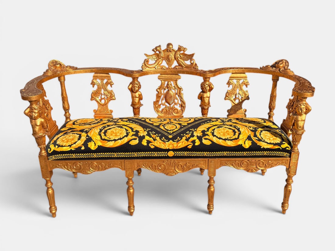 VERSACE VANITAS CARVED GILT CHERUB SOFA/SETTEE (1 of 6)