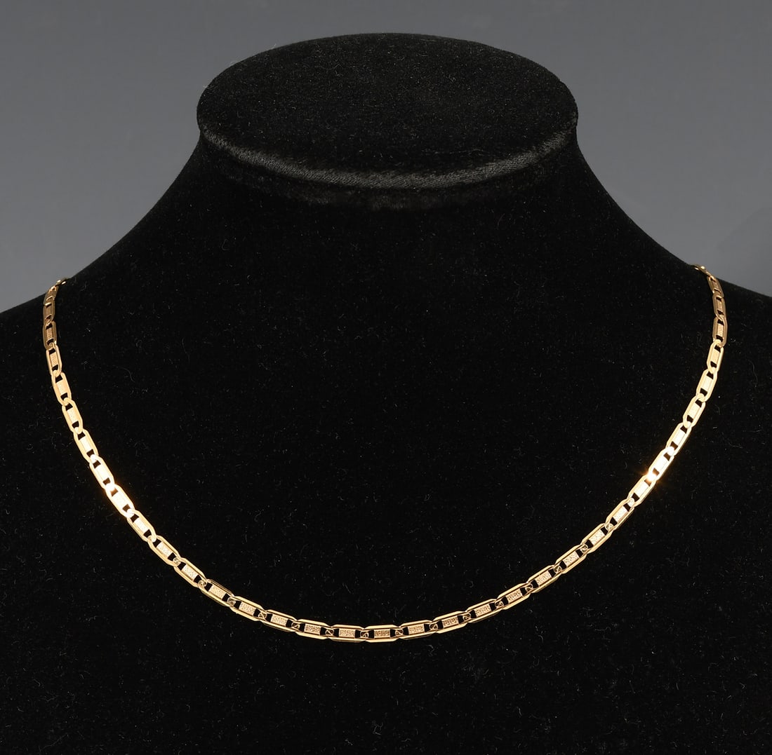 14K MID CENTURY ITALIAN LINK CHAIN 16.5" (1 of 4)