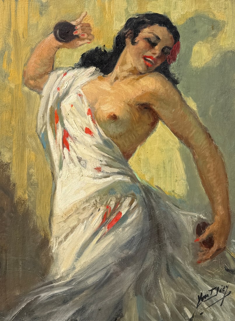 YVES DIEY EROTIC FLAMENCO DANCER PAINTING (1 of 4)