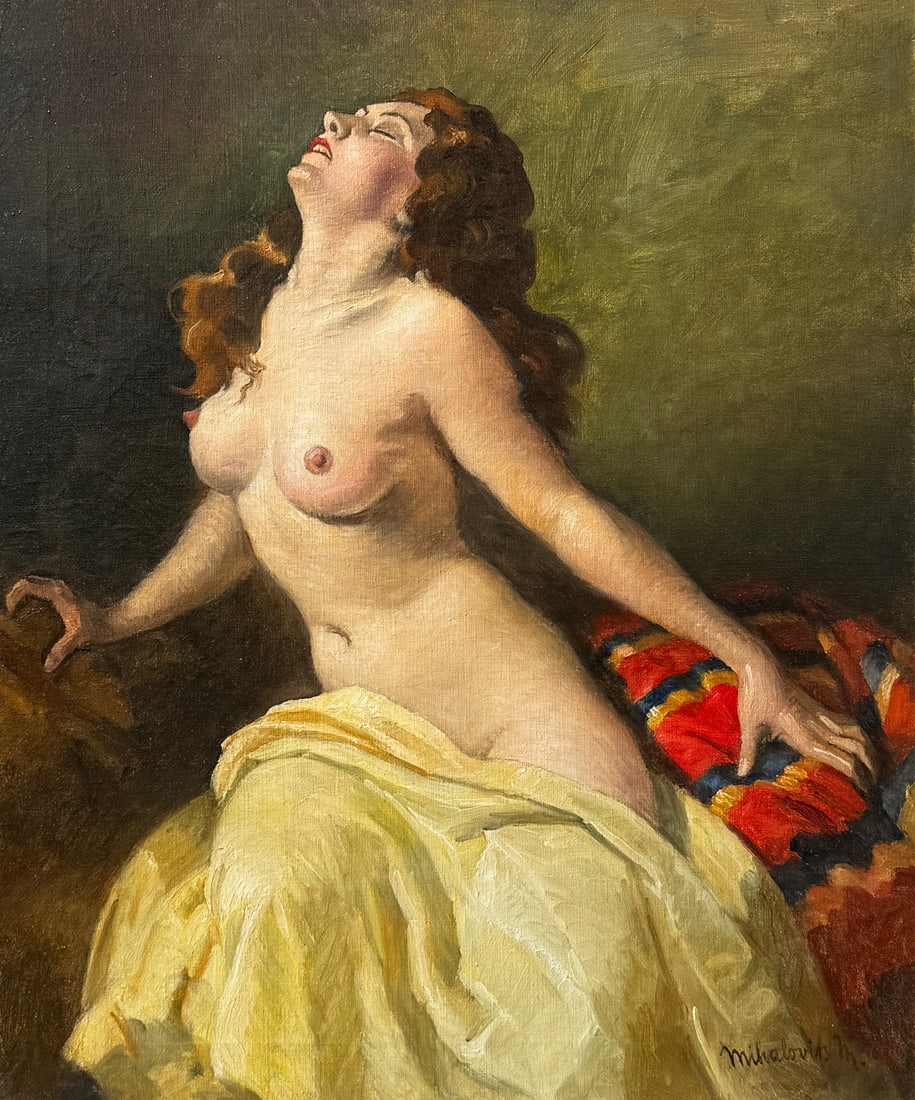MIKLOS MIHALOVITS NUDE REDHEAD PAINTING (1 of 4)