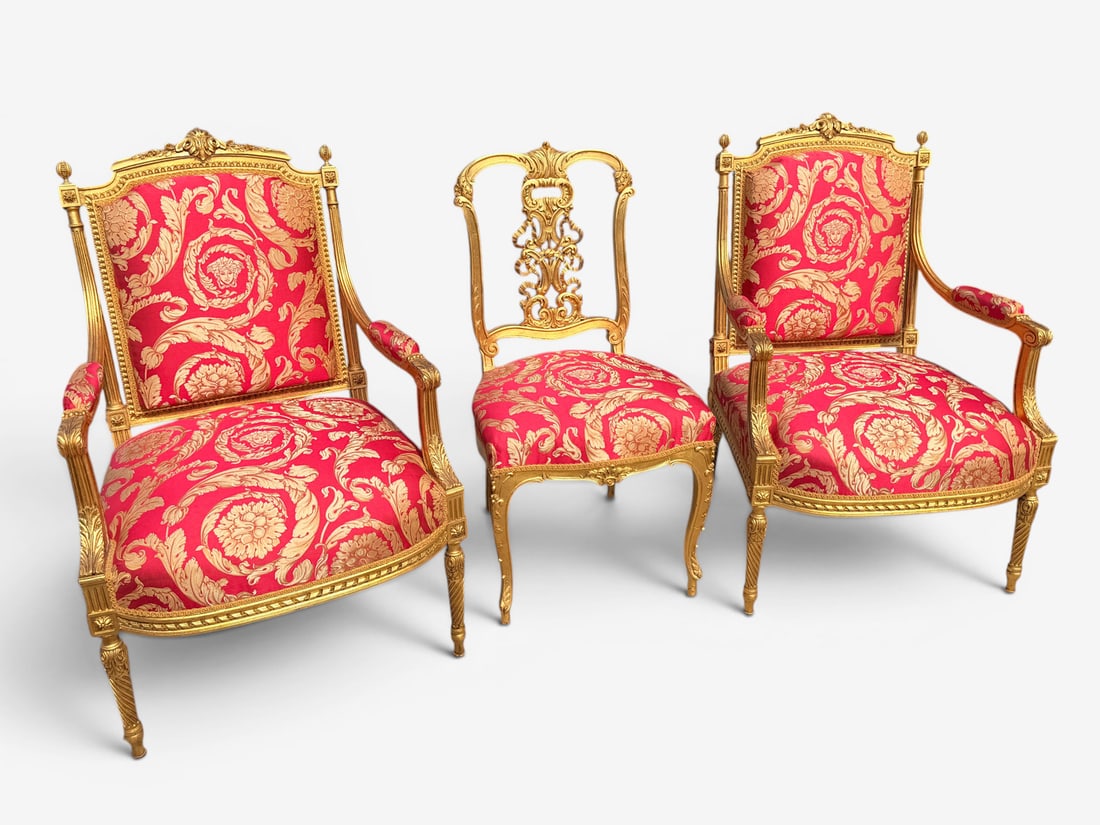 3 PC. 19TH-C. LOUIS XVI STYLE SIDE AND ARM CHAIRS (1 of 5)