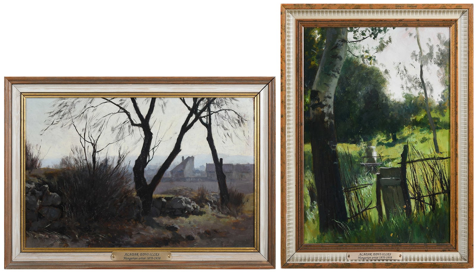 TWO ALADAR EDVI-ILLES LANDSCAPE PAINTINGS (1 of 10)
