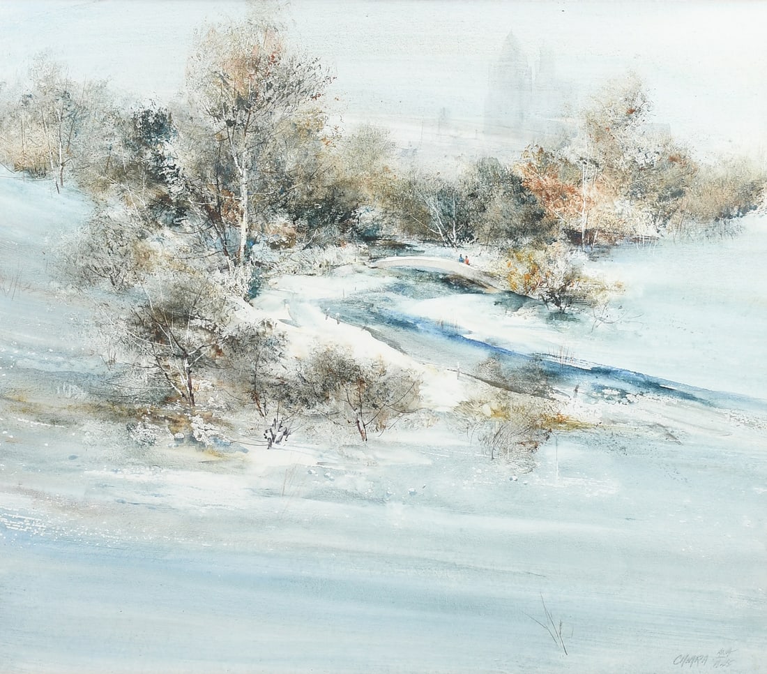 RICHARD CHIARA CENTRAL PARK IN WINTER WATERCOLOR (1 of 4)