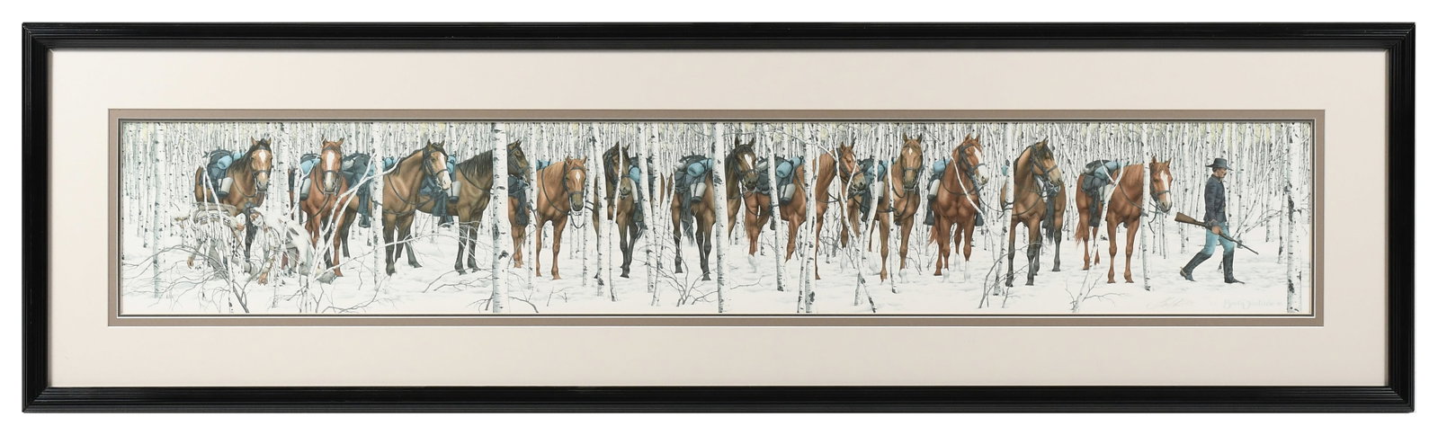 LARGE BEV DOOLITTLE "TWO INDIAN HORSES" LITHOGRAPH (1 of 5)