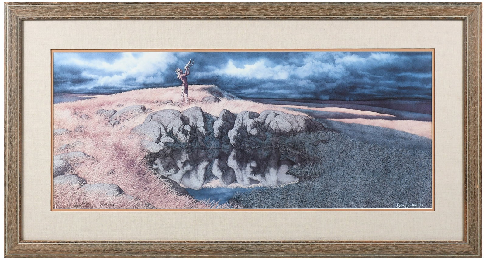 LARGE BEV DOOLITTLE "CALLING THE BUFFALO" PRINT (1 of 6)