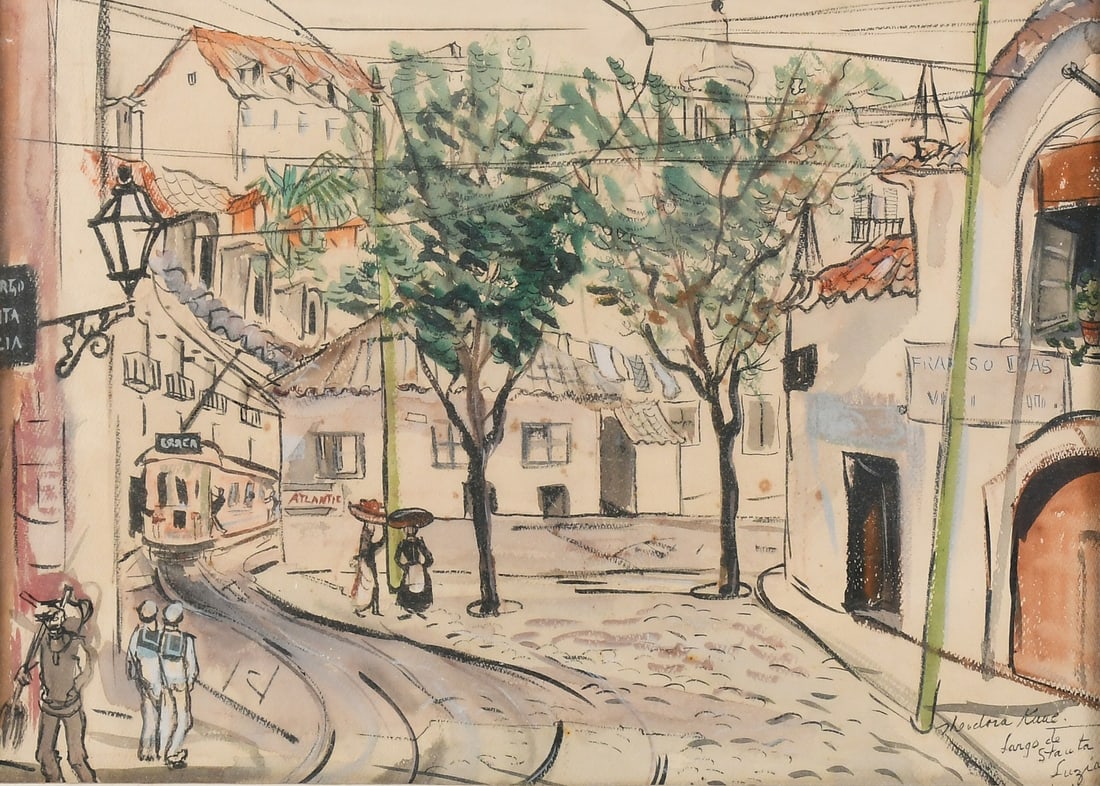 THEODORA KANE EUROPEAN STREET SCENE WATERCOLOR (1 of 4)