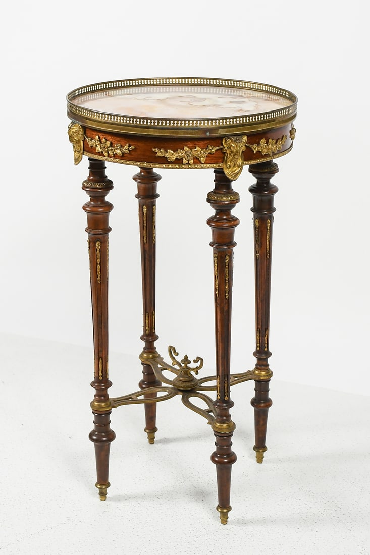 FRENCH LOUIS XVI STYLE AGATE TOP GUERIDON TABLE (1 of 6)