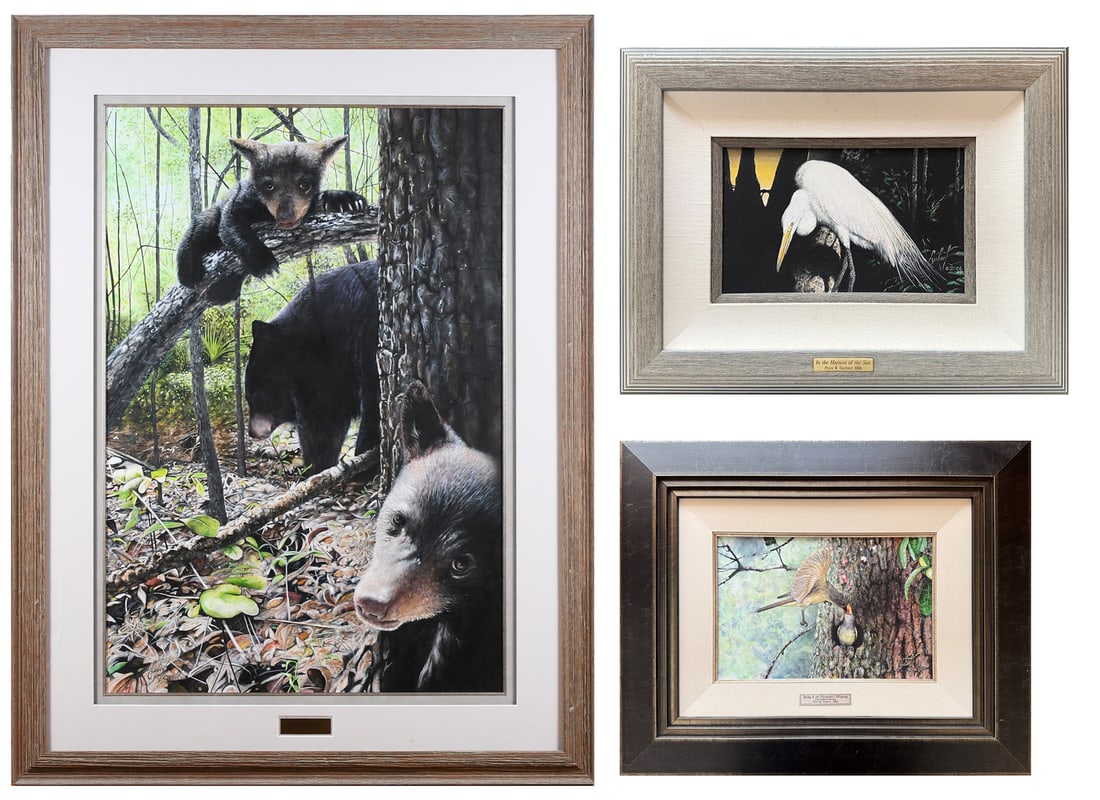 THREE PETER GERBERT WILDLIFE PAINTINGS (1 of 12)