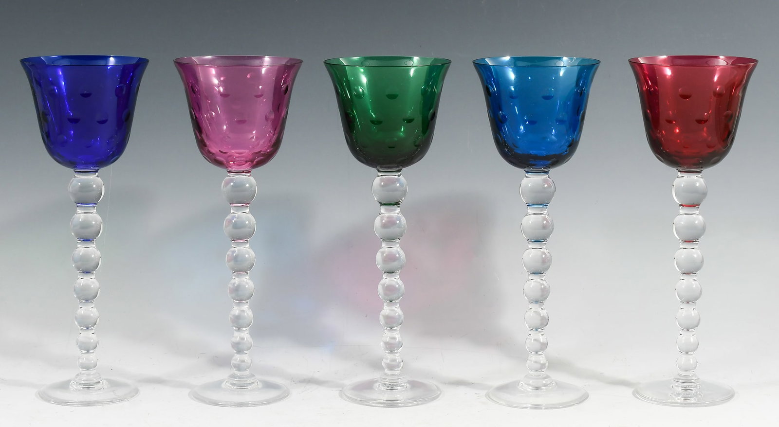 5 ST. LOUIS CRISTAL "BUBBLES" WINE GLASSES (1 of 4)