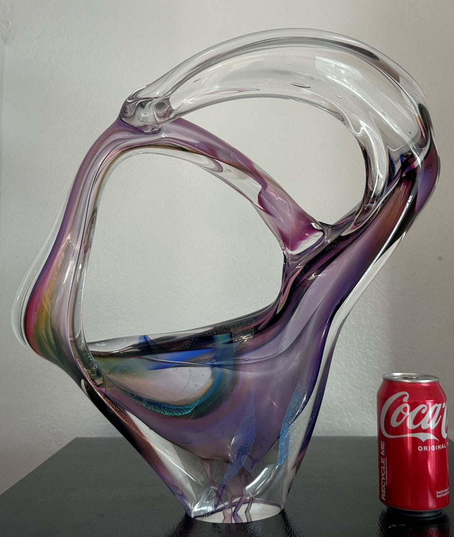 GOLDHAGEN DOUBLE LOOP ART GLASS SCULPTURE (1 of 3)