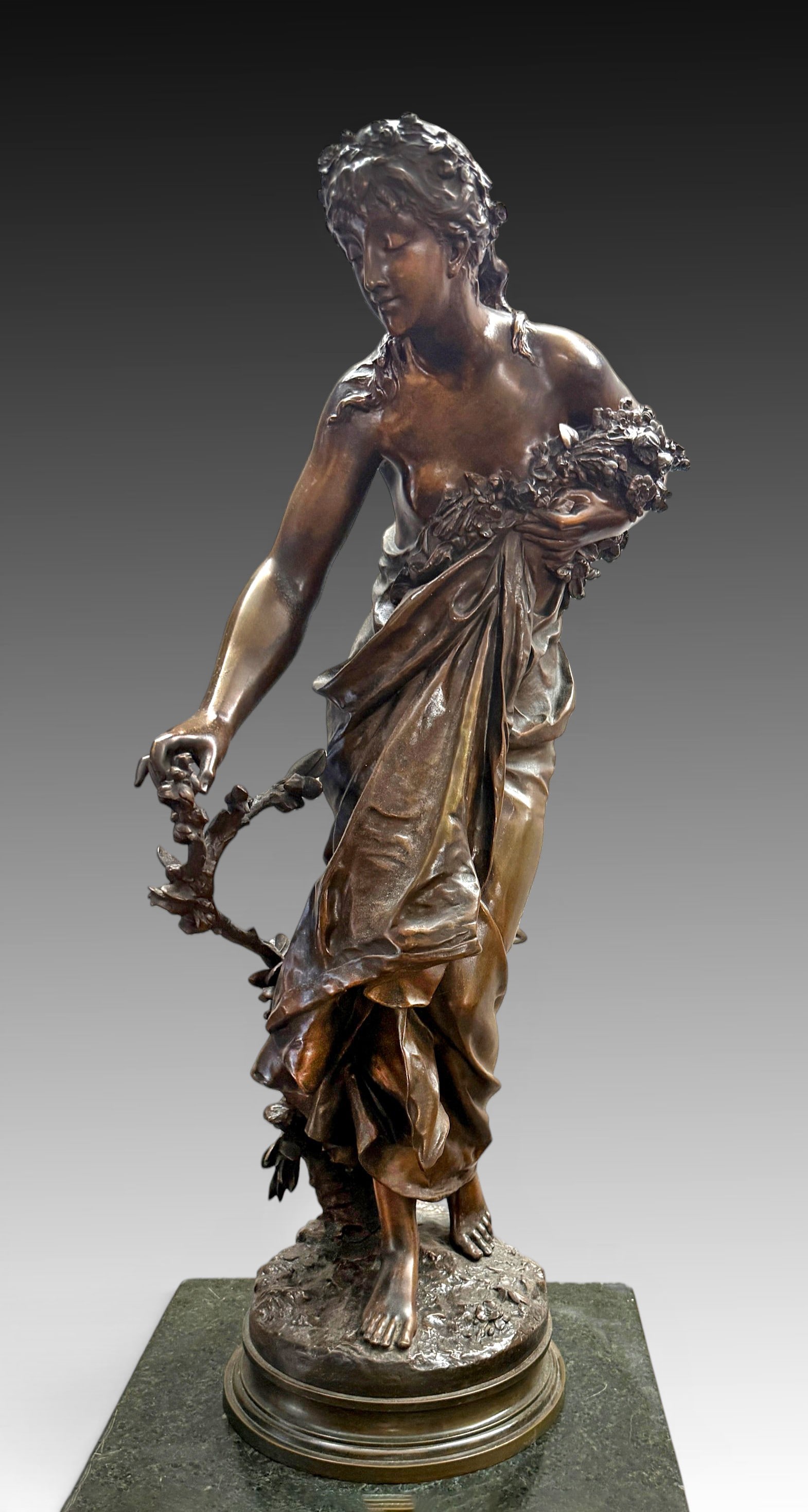 GAUDEZ FEMALE BRONZE SCULPTURE: GAUDEZ FEMALE BRONZE SCULPTURE: