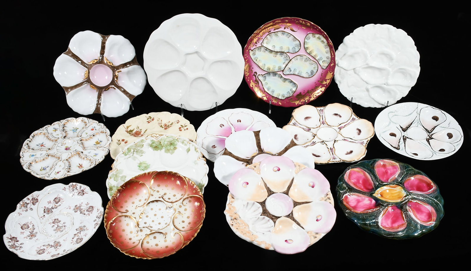 15 PC. PORCELAIN OYSTER PLATE COLLECTION (1 of 11)