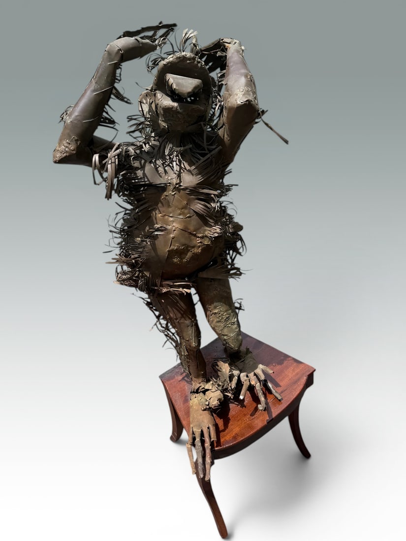BRUTALIST METAL SCULPTURE FEMALE ABSTRACT (1 of 3)
