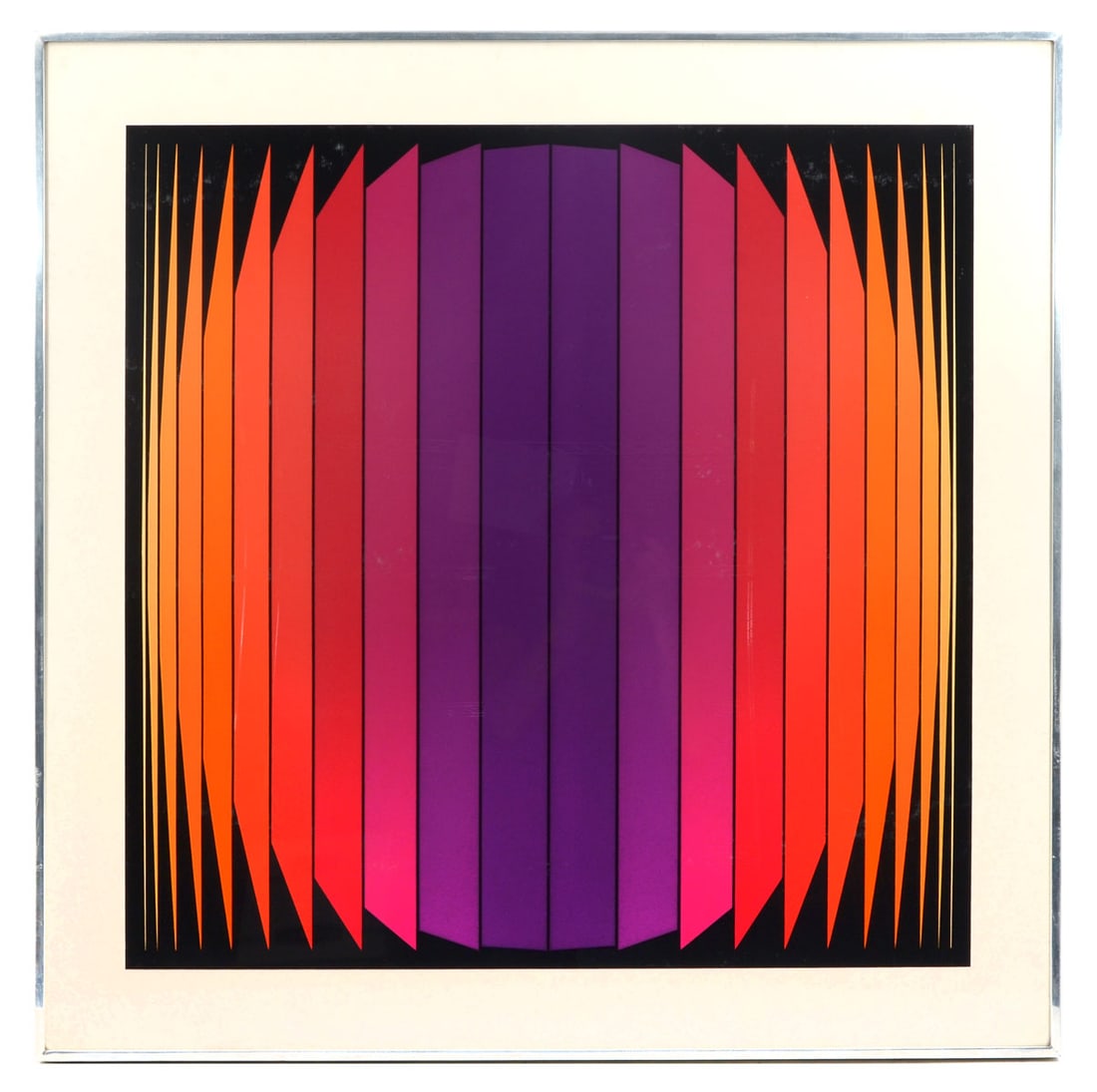 JEAN-PIERRE VASARELY "YVARAL" POP ART SERIGRAPH: YVARAL, Jean-Pierre, (French, 1934-2002): Pop Art Composition, Serigraph, sight size is 24" x 24", signed lower right, numbered 96/200 lower left, fine modern metal framing, 30" x 30".