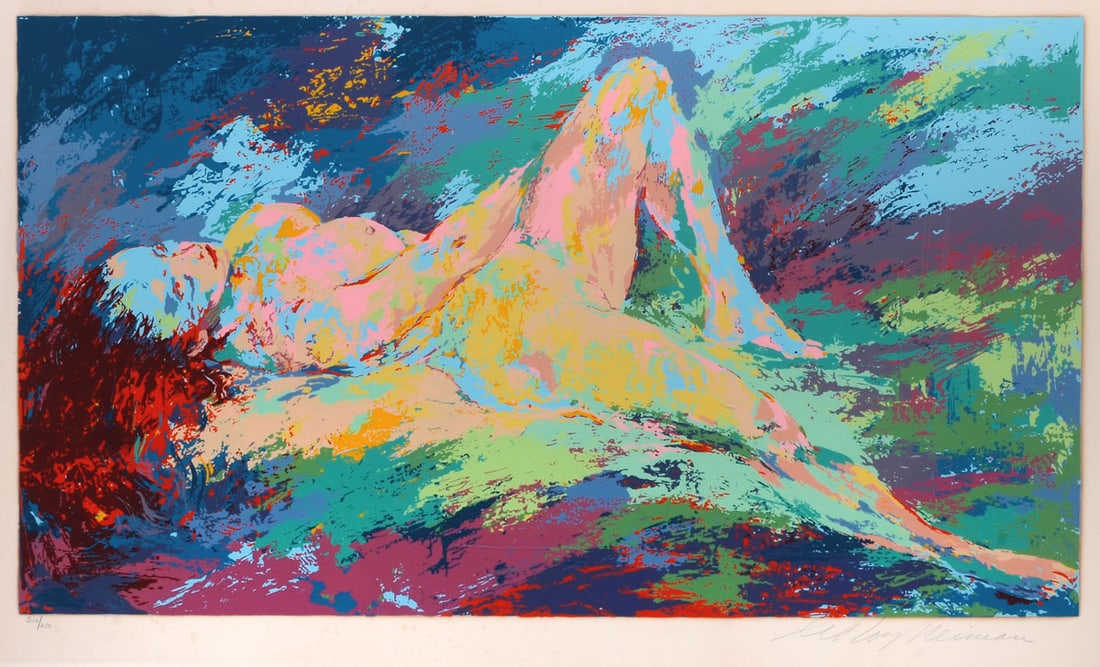 NEIMAN NUDE SERIGRAPH "HOMAGE TO BOUCHER": NEIMAN, Leroy, (American, 1921-2012): "Homage to Boucher", Serigraph, 26" x 40", pencil signed lower right, numbered lower left 220/250, framed, 28" x 42".